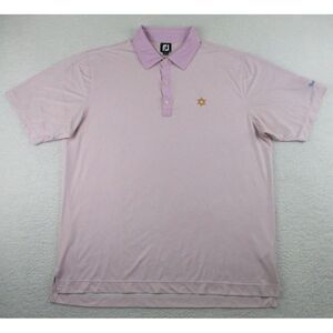Footjoy‎ FJ Golf Polo Shirt Mens XL Pink Geometric Print Spanish Trail Logo